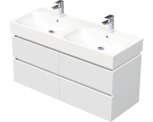 Skrinka do kúpeľne s umývadlom Intedoor STORM 3D biela matná 120 x 66 x 46,5 cm STORM 3D 120D 4Z A8916