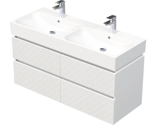 Skrinka do kúpeľne s umývadlom Intedoor STORM 3D biela matná 120 x 66 x 46,5 cm STORM 3D 120D 4Z B073