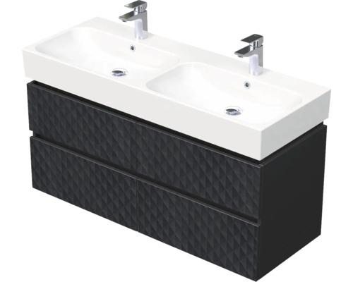 Skrinka do kúpeľne s umývadlom Intedoor STORM 3D čierna matná 120 x 66 x 46,5 cm STORM 3D 120D 4Z U129