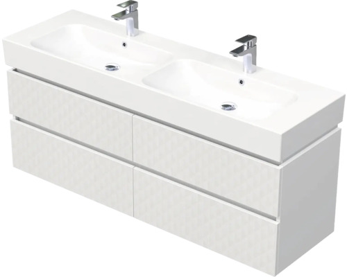 Skrinka do kúpeľne s umývadlom Intedoor STORM 3D biela matná 150 x 66 x 46,5 cm STORM 3D 150D 4Z B073