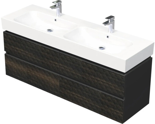 Skrinka do kúpeľne s umývadlom Intedoor STORM 3D hnedá 150 x 66 x 46,5 cm STORM 3D 150D 4Z LR29