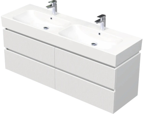 Skrinka do kúpeľne s umývadlom Intedoor STORM 3D biela matná 150 x 66 x 46,5 cm STORM 3D 150D 4Z A8916