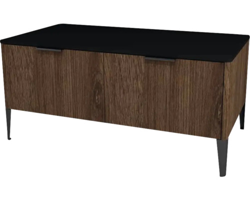 Kúpeľňová skrinka nízka Devo Lotos bronzová/čierna 100 x 46 x 53 cm LF-SZS2SW100x46-F115 Komoda s drevenou štruktúrou a zásuvkami