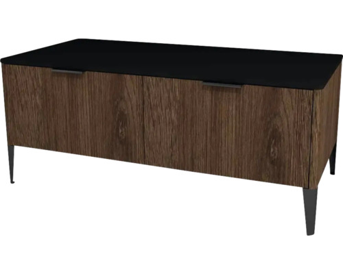 Kúpeľňová skrinka nízka Devo Lotos bronzová/čierna 110 x 46 x 53 cm LF-SZS2SW110x46-F115 Skrinka s dreveným dekorom a odkladacou plochou