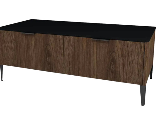 Kúpeľňová skrinka nízka Devo Lotos bronzová/čierna 120 x 46 x 53 cm LF-SZS2SW120x46-F115 Komoda s tromi dvierkami a nožičkami