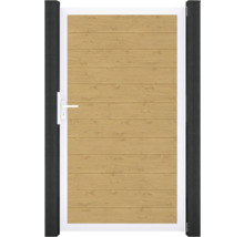 Drevená záhradná bránka s kovovým rámom