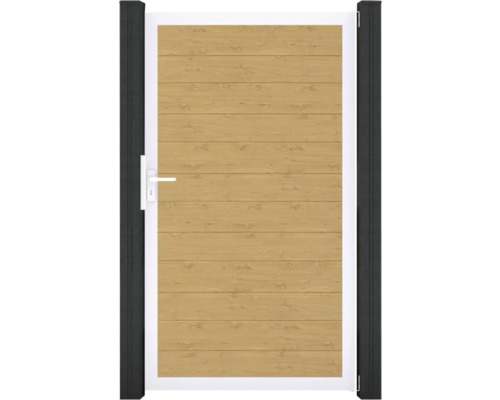 Drevená záhradná bránka s kovovým rámom