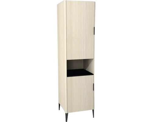 Kúpeľňová skrinka vysoká Devo Lotos ľavá krémovo biela 50 x 190 x 53 cm LF-SZS2D+OTLE50-F98 Vysoká skriňa s dvomi dvierkami a otvorenou priehradkou