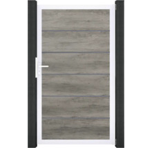 Hliníková záhradná bránka s dreveným vzhľadom