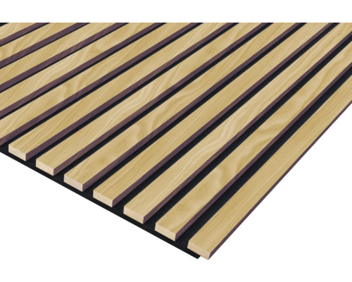 Akustický panel 18x572x1195 mm smrekovec masívny Akustický panel z drevených lamiel na plsti