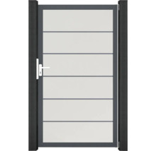 Záhradná bránka s vodorovnými panelmi a rukoväťou