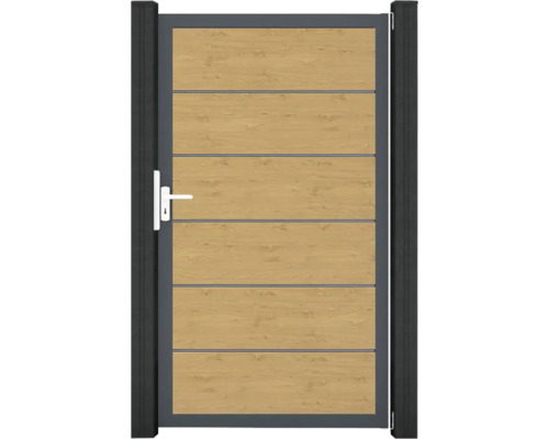 Záhradná bránka z hliníka s drevenou štruktúrou