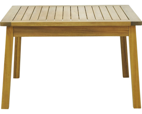 Štvorcový záhradný stôl z dreva s lamelovou doskou