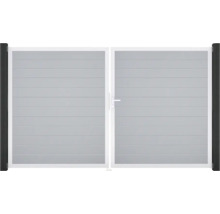 Dvojkrídlová brána z hliníka s vodorovnými lamelami