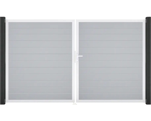 Dvojkrídlová brána z hliníka s vodorovnými lamelami