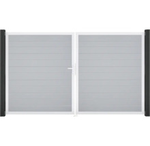 Dvojkrídlová brána s vodorovnými lamelami a rukoväťou