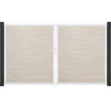 Dvojkrídlová brána z hliníka s vodorovnými lamelami