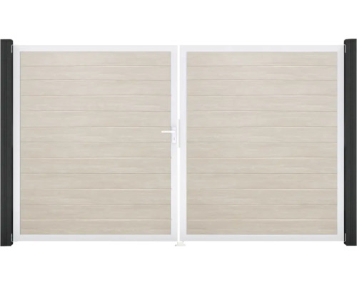 Dvojkrídlová brána z hliníka s vodorovnými lamelami