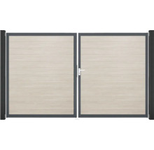 Dvojitá hliníková brána s vodorovnými panelmi