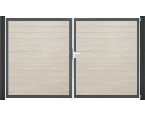 Dvojitá hliníková brána s vodorovnými panelmi