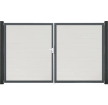 Dvojkrídlová brána s kľučkou a vodorovnými lamelami