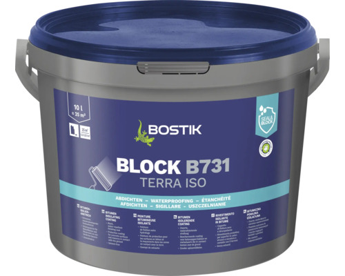 Vedro bitúmenovej hydroizolácie od spoločnosti Bostik, vhodné pre 10 litrov a 25 metrov štvorcových