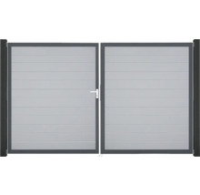 Dvojkrídlová brána z hliníka s vodorovnými lamelami