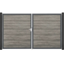 Dvojitá brána z dreva a kovu do záhrady