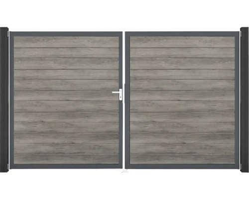 Dvojitá brána z dreva a kovu do záhrady