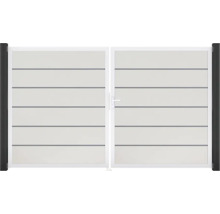 Dvojkrídlová brána z hliníka s vodorovnými lamelami