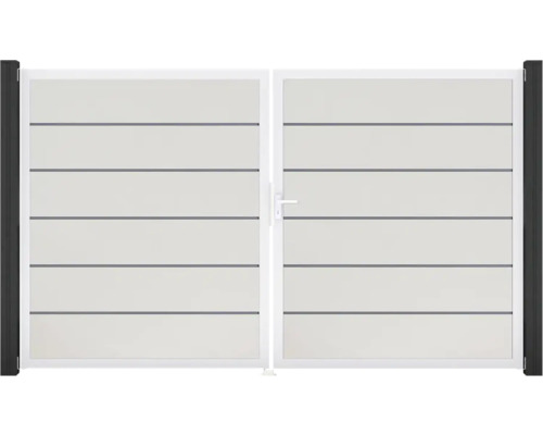 Dvojkrídlová brána z hliníka s vodorovnými lamelami