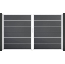 Dvojkrídlová brána s vodorovnými lamelami