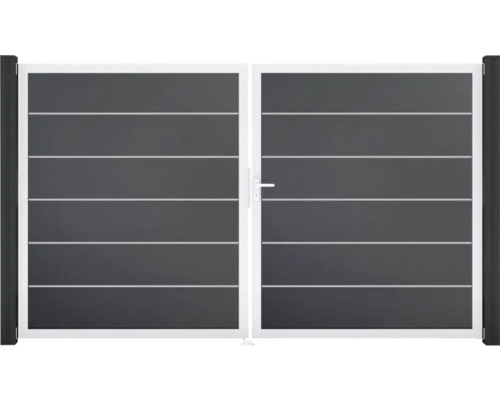 Dvojkrídlová brána s vodorovnými lamelami