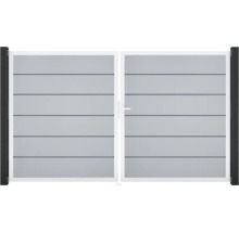 Dvojkrídlová brána s vodorovnými lamelami na vonkajšie použitie