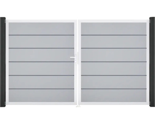 Dvojkrídlová brána z hliníka s vodorovnými lamelami