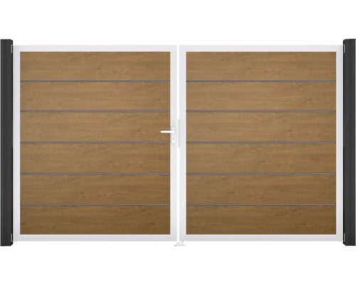 Dvojkrídlová brána s vodorovnými ozdobnými lištami