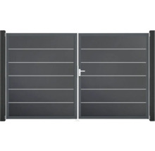 Dvojkrídlová brána s vodorovnými líniami