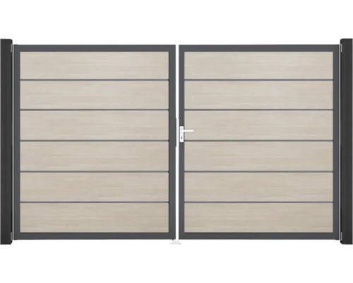 Dvojkrídlová brána z dreva a kovu