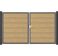 Dvojitá brána z dreva a kovu do záhrady