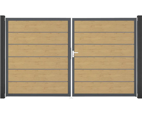 Dvojitá brána z dreva a kovu do záhrady