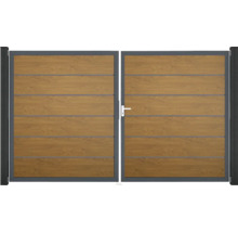 Dvojitá brána z dreva a kovu