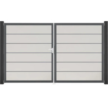 Dvojkrídlová brána s vodorovnými panelmi pre exteriér