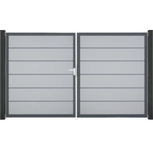 Dvojkrídlová brána s horizontálnymi lamelami