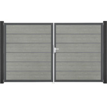 Dvojkrídlová brána s vodorovnými panelmi a rukoväťou