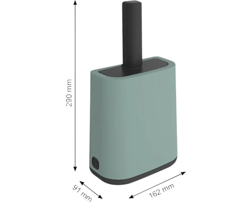 Toaletný komorník s rozmermi 290 mm výška, 91 mm šírka a 162 mm hĺbka.