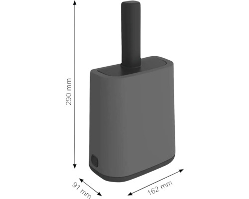 Súprava WC kefy s rozmermi 290 mm výška, 91 mm šírka a 162 mm hĺbka
