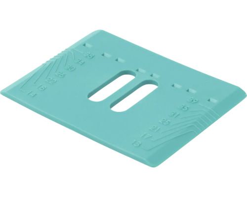 Merač veľkostí pletacích ihiel s rozsahom merania.