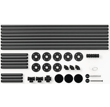 Komponenty pre regálový systém z rúrok a spojok