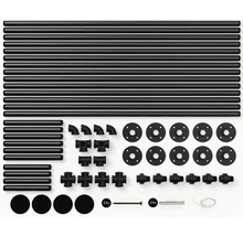 Jednotlivé diely súpravy pre nástenný regál s rúrkami