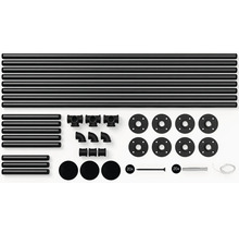 Jednotlivé diely pre rúrkový regál z kovu